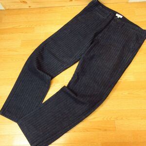 ◎美品！BURGUS PLUS バーガスプラス◆デニムパンツ ヘリンボーン テーパード チノパン くるぶし丈◆メンズ 濃紺 Mサイズ◆P3377