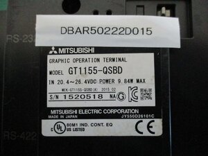 中古 MITSUBISHI GRAPHIC OPERATION TERMINAL GT1155-QSBD グラフィックオペレーションターミナル タッチパネル 通電OK(DBAR50222D015)