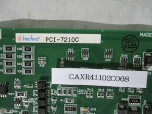 中古 Interface PCI-7210C 4軸絶縁パルスモーションコントローラ(CAXR41102C068)