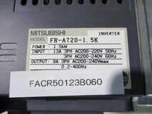 新古 MITSUBISHI FREQROL-A700 INVERTER FR-A720-1.5K インバーター 1.5kW(FACR50123B060)_画像6