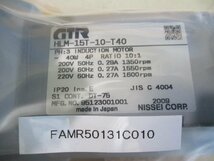 新古 NISSEI GTR THREE PHASE INDUCTION MOTOR HLM-15T-10-T40 三相誘導電動機 ギアモータ 200V 40W(FAMR50131C010)_画像2