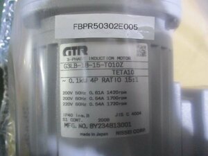 中古 GTR 3-PHASE INDUCT ION MOTOR G3LB-18-15-T010Z 0.1KW(FBPR50302E005)