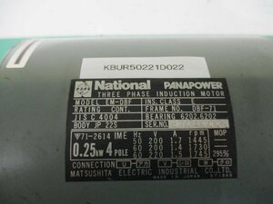 中古 MATSUSHITA THREE PHASE INDUCTION MOTOR EM-DBF 0.25KW(KBUR50221D022)