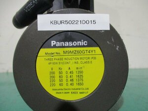 中古 PANASONIC MZ9G30BT/ THREE PHASE INDUCTION MOTOR M9MZ60GT4Y1 60W(KBUR50221D015)