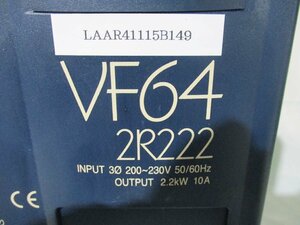 中古 TOYO FREQUENCY INVERTER VF64-2R222 周波数変換器 AC 200-230V 50/60Hz DC 2.2KW 10A(LAAR41115B149)