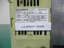 中古 MITSUBISHI INVERTER FR-E520-1.5K インバーター 1.5KW(LAJR50211B006)_画像6