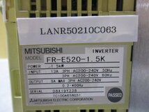 中古 MITSUBISHI INVERTER FR-E520-1.5K インバーター 1.5KW(LANR50210C063)_画像2