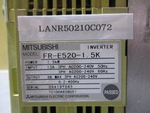 中古 MITSUBISHI INVERTER FR-E520-1.5K インバーター 1.5KW(LANR50210C072)_画像2