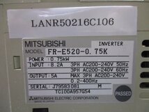 中古 MITSUBISHI INVERTER FR-E520-0.75K インバータ 200-240V 0.75kW(LANR50216C106)_画像3