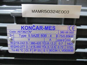 中古 Koncar-Mes Oerlikon 0.75/0.85Kw Leybold Vacuum 5.5Aze 80B-4/OERLIKON SD16B(MAMR50324E003)