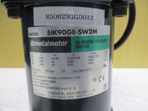 中古 ORIENTAL MOTOR AC MAGNETIC BRAKE MOTOR 5IK90GE-SW2M/GEAR HEAD 5GE120HH(R50623GGD012)