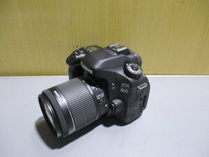 中古 Canon EOS 80D/EF-S 18-55mm 1:3.5-5.6 IS STM レンズキツト ＜バッテリー 充電器なし＞(R50710KA-D-C007)