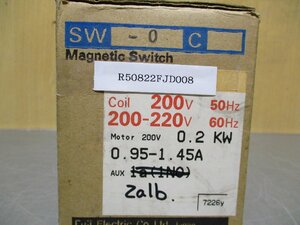 新古 富士電機 SW-0C 電磁開閉器 ケースカバー付標準形 AC200V0.9-1.45A 200V 0.2KW(R50822FJD008)