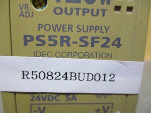 中古 IDEC POWER SUPPLY PS5R-SF24 120W 100-240VAC 1.8A 24VDC 5A(R50824BUD012)