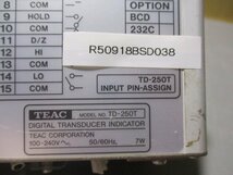 中古 TEAC DIGITAL TRANSDUCER INDICATOR TD-250T(R50918BSD038)_画像6
