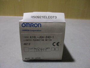 新古 OMRON A16L-JGA-24D-1 押ボタンスイッチ ＜5個入＞(R50921ELE073)