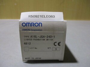 新古 OMRON A16L-JGA-24D-1 押ボタンスイッチ ＜5個入＞(R50921ELE083)