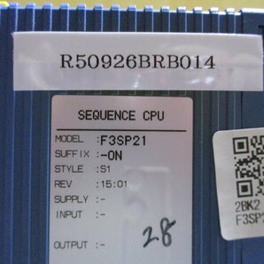 中古 YOKOGAWA SEQUENCE CPU F3SP21-ON(R50926BRB014)の画像2