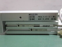 中古 SMC MXS12-20A 0.15~0.7MPa/D-M9BW*2 エアスライドテーブル(EABR41015E100)_画像4