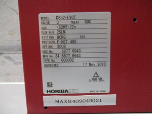 中古 HORIBA STEC D852-LVCT 2SLM 8CRG デジタルマスフローモジュール(MAXR40904B021)