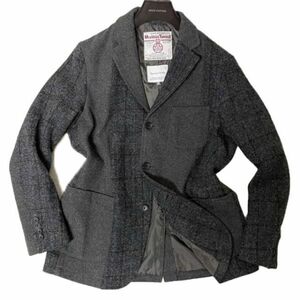 英国 Harris Tweed ハリスツイード × SEVENDAYS=SUNDAY 極上 パッチワークツイードジャケット M グレー×カーキ×チェック柄 美品 J174