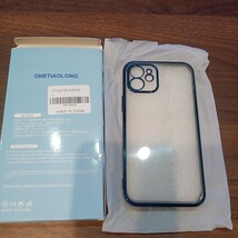 b89 IPhone12 ケース クリア カバー 透明 全面保護 耐衝撃 軽量 メッキ加工 TPU 薄型 ストラップホール付き 滑り止め 落下防止（ブルー）_画像2