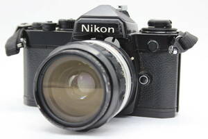 【返品保証】 ニコン Nikon FE ブラック Nikkor-O Auto 35mm F2 ボディレンズセット s3192