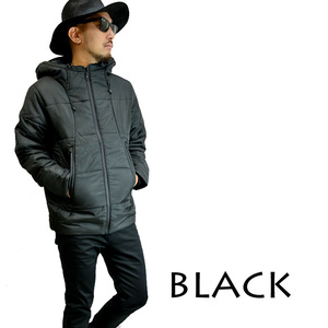 中綿 ボリュームネックジャケット 91663 デザインと防寒性を兼ね備えた逸品! 新品ブラックM
