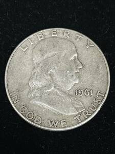 希少！アメリカ銀貨　フランクリン1961年ハーフドル銀貨　Franklin half dollar