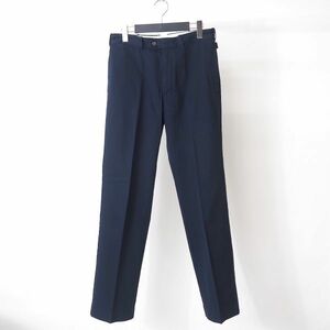 S3-WK067【美品】ラルフローレン Ralph Lauren コットン スラックス アジャスター パンツ ネイビー S~M相当 170 メンズ