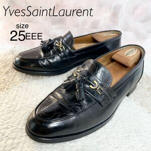 イヴ・サンローランYVES SAINT LAURENT タッセルローファー スリッポン ビジネスシューズ25EEE