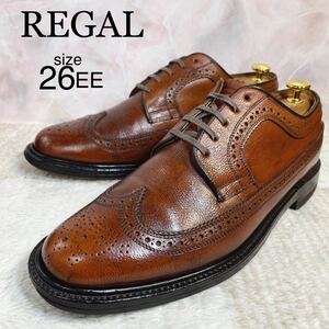 REGAL リーガル インペリアル imperial gradeウイングチップ 旧タグ 外羽式 表記26EE ダークブラウン シボ革