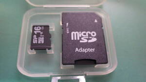 1円～売切　送料84円　中古　美品　microSDカード 16GB ケース付き　SDカードとしても可能