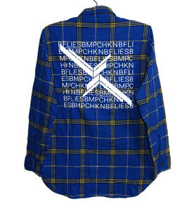 美品 BUMP OF CHICKEN バンプオブチキン STADIUM TOUR BFLY Plaid Shirts バックプリント ネルシャツ M サイズ ブルー