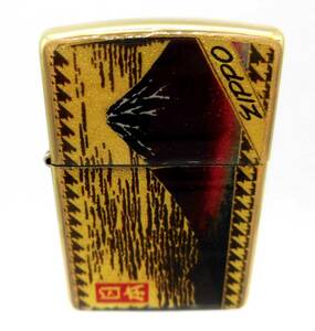 ZIPPO ジッポ 2021年製 本金箔貼り 富士山 赤富士 オイルライター ゴールド