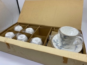 最高級陶磁器　ボン・チャイナ　竹園　ティーカップ 6客 　imperial BONE・CHINA FUKAGAWA JAPAN / 深川製磁 