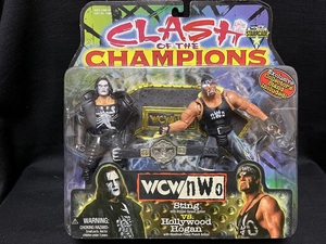 TOYBIZ:WCW CLASH OF THE CHAMPIONS 2PACK стойка ng& Hollywood * Hogan w/ ремень ( Star ke-do'97, нераспечатанный товар )