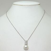 POLA jewelry(ポーラジュエリー)《K18WG天然ダイヤモンド付南洋白蝶真珠ネックレス》N 7.5g 45cm 11.5mm珠 pearl necklace jewelry ED9/EE7_画像2