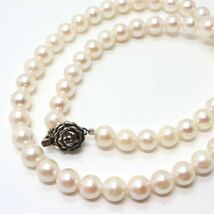 《アコヤ本真珠ネックレス》N ◎6.5-7.0mm珠 28.1g 41cm pearl necklace ジュエリー jewelry DE5/DH0_画像1