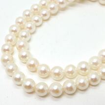 《アコヤ本真珠ネックレス》N ◎6.5-7.0mm珠 28.1g 41cm pearl necklace ジュエリー jewelry DE5/DH0_画像4