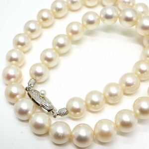 TASAKI(田崎真珠)大珠!!《K14WGアコヤ本真珠ネックレス》N 9.5-10.0mm珠 52.2g 40cm pearl necklace ジュエリー jewelry EB0/FA5