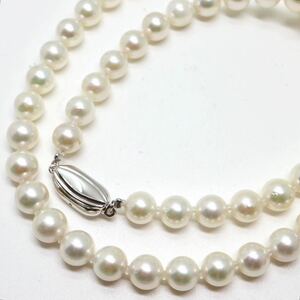 テリ良し!!《アコヤ本真珠ネックレス》N 7.0-7.5mm珠 32.5g 45.5cm pearl necklace ジュエリー jewelry EA5/EB0