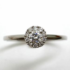 GSTV(ジーエスティーヴィー)《Pt950 天然ダイヤモンド エンゲージリング》N 3.4g 19号 0.10ct 0.170ct diamond ring 指輪 jewelry EB2/EB3