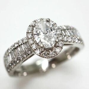 GSTV(ジーエスティーヴィー)豪華!!《Pt950 天然ダイヤモンドリング》N 6.4g 14号 0.42ct 0.45ct diamond ring 指輪 jewelry ED4/EF5