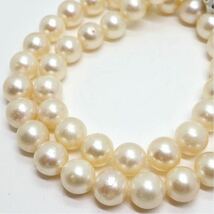 《アコヤ本真珠ネックレス》D 9.5-10.0mm珠 61.5g 44cm pearl necklace jewelry ジュエリー EC0/EE0_画像4