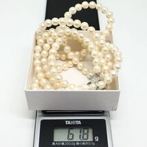 テリ良し!!《アコヤ本真珠ロングネックレス》N 6.0-6.5mm珠 61.8g 98.5cm pearl necklace jewelry ジュエリー DG0/EB0_画像8