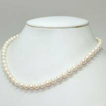 《アコヤ本真珠ネックレス》N ◎6.5-7.0mm珠 28.1g 41cm pearl necklace ジュエリー jewelry DE5/DH0_画像3