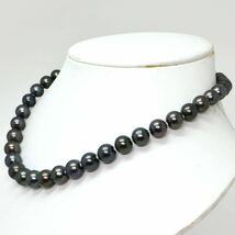 《南洋黒蝶真珠ネックレス》N 46.0g 41.5cm 8.0-10.5mm珠 真珠 pearl necklace ジュエリー jewelry DH0/EC0_画像3