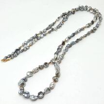 《K18南洋黒蝶真珠ケシパールロングネックレス》N 41.4g 95cm 真珠 pearl necklace ジュエリー jewelry DB0/DE0_画像5