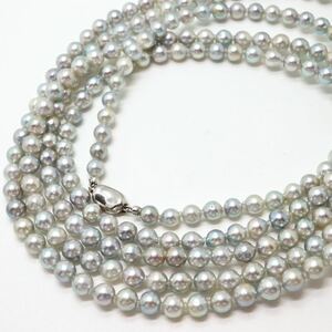 《アコヤ本真珠ロングネックレス》D 6.0-6.5mm珠 54.2g 44cm pearl necklace jewelry EC6/ED6